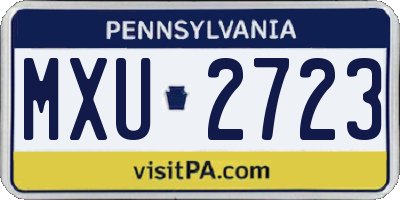 PA license plate MXU2723