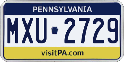 PA license plate MXU2729
