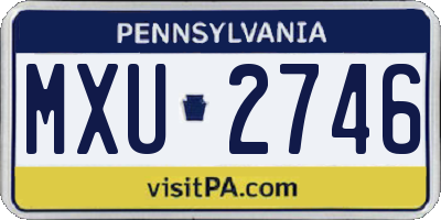 PA license plate MXU2746