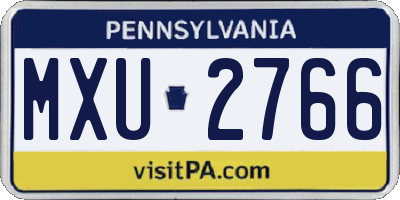 PA license plate MXU2766