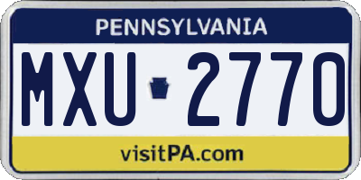 PA license plate MXU2770