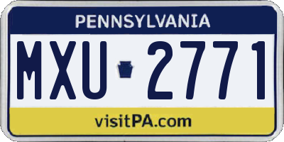 PA license plate MXU2771