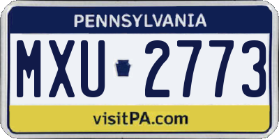 PA license plate MXU2773