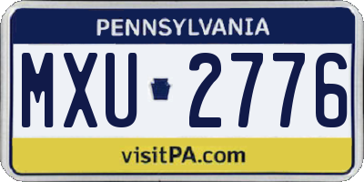 PA license plate MXU2776