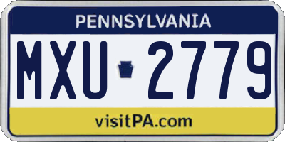 PA license plate MXU2779