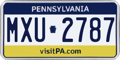 PA license plate MXU2787