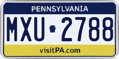 PA license plate MXU2788