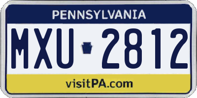 PA license plate MXU2812