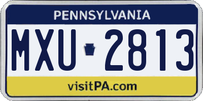PA license plate MXU2813