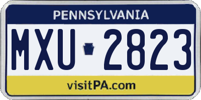 PA license plate MXU2823