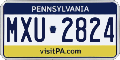 PA license plate MXU2824