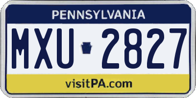 PA license plate MXU2827