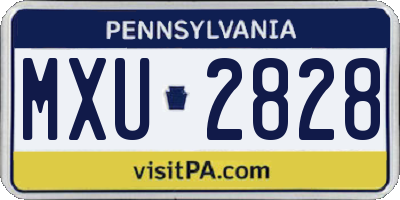 PA license plate MXU2828