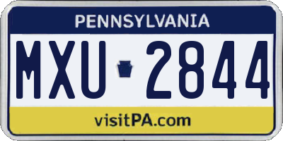 PA license plate MXU2844