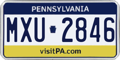 PA license plate MXU2846