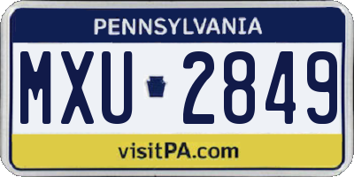 PA license plate MXU2849