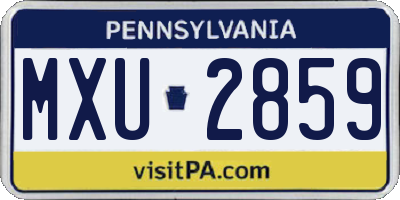 PA license plate MXU2859