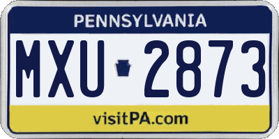 PA license plate MXU2873