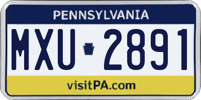 PA license plate MXU2891