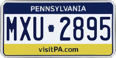 PA license plate MXU2895