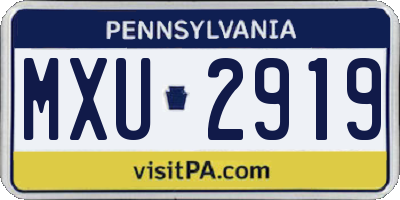 PA license plate MXU2919