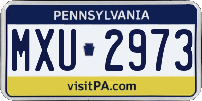 PA license plate MXU2973