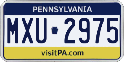 PA license plate MXU2975