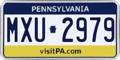 PA license plate MXU2979