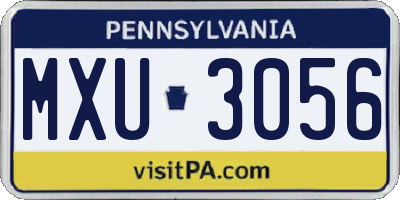 PA license plate MXU3056