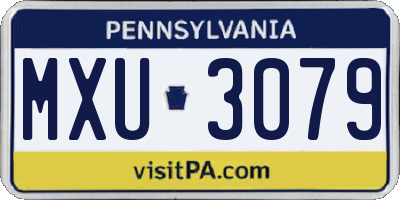 PA license plate MXU3079