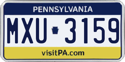 PA license plate MXU3159