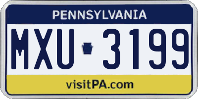 PA license plate MXU3199