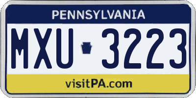 PA license plate MXU3223