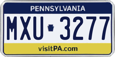 PA license plate MXU3277
