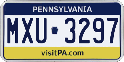 PA license plate MXU3297