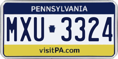 PA license plate MXU3324
