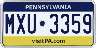 PA license plate MXU3359
