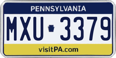 PA license plate MXU3379
