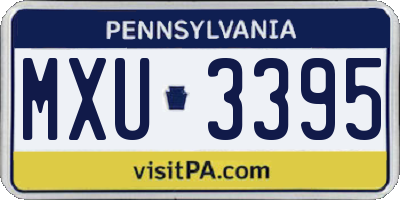 PA license plate MXU3395
