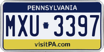 PA license plate MXU3397