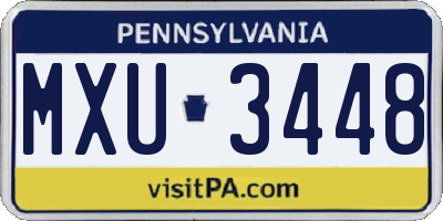 PA license plate MXU3448