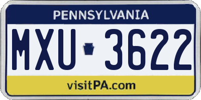 PA license plate MXU3622