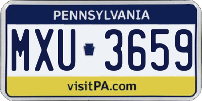 PA license plate MXU3659