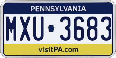 PA license plate MXU3683