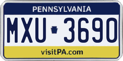PA license plate MXU3690