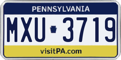 PA license plate MXU3719