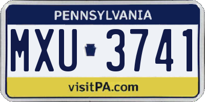 PA license plate MXU3741