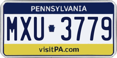 PA license plate MXU3779