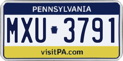 PA license plate MXU3791