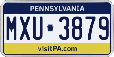 PA license plate MXU3879